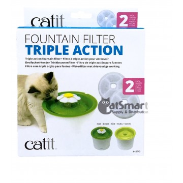 Catit Water Fountain Filter with Triple Action 2pcs